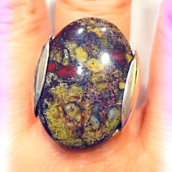 Custom Made Bloodstone Sterling Gemstone Ring